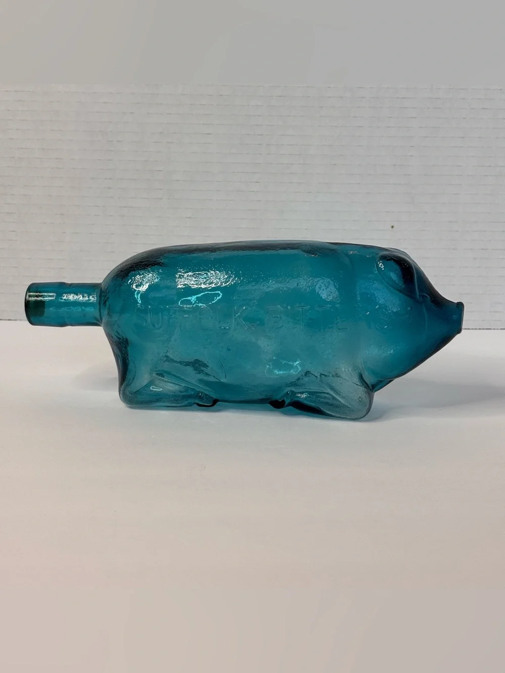 Vintage Suffolk Bitters Blue Pig Form Bottle - Picture 1 of 13